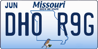 MO license plate DH0R9G