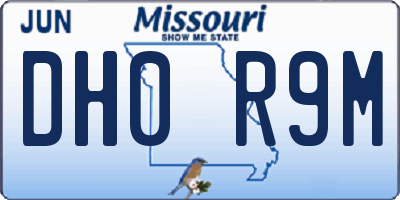 MO license plate DH0R9M