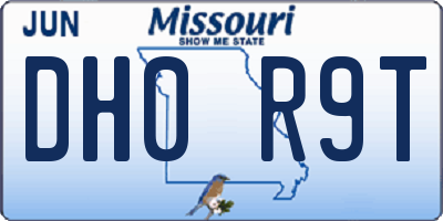MO license plate DH0R9T