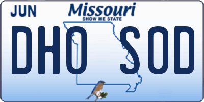 MO license plate DH0S0D