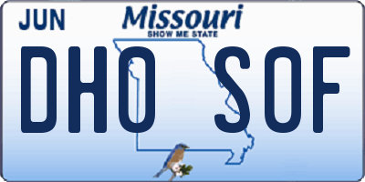 MO license plate DH0S0F