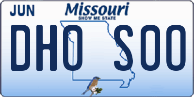 MO license plate DH0S0O