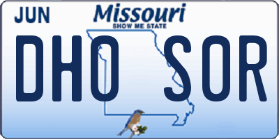 MO license plate DH0S0R