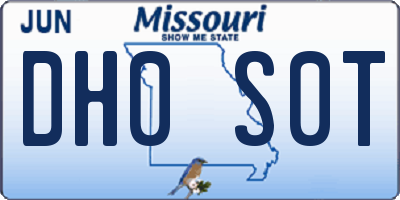 MO license plate DH0S0T