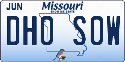 MO license plate DH0S0W