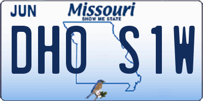 MO license plate DH0S1W