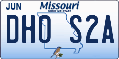 MO license plate DH0S2A