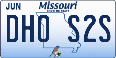 MO license plate DH0S2S