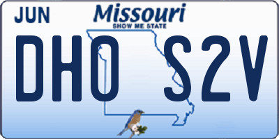 MO license plate DH0S2V
