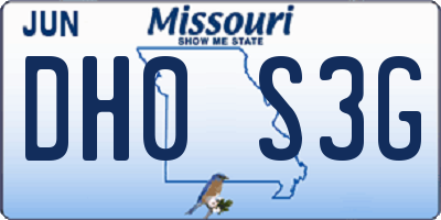 MO license plate DH0S3G
