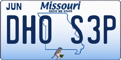 MO license plate DH0S3P