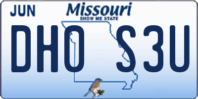 MO license plate DH0S3U