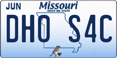 MO license plate DH0S4C