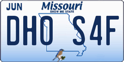 MO license plate DH0S4F