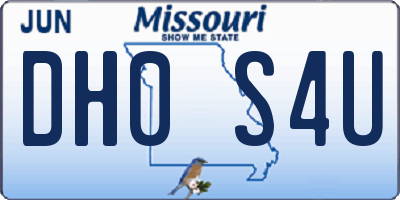 MO license plate DH0S4U