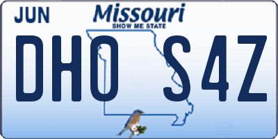 MO license plate DH0S4Z