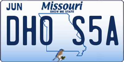 MO license plate DH0S5A