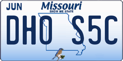 MO license plate DH0S5C