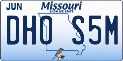 MO license plate DH0S5M