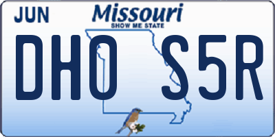 MO license plate DH0S5R