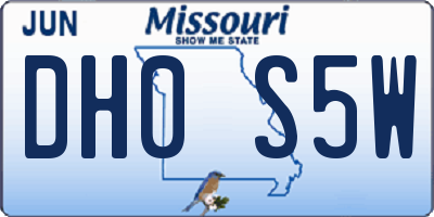 MO license plate DH0S5W