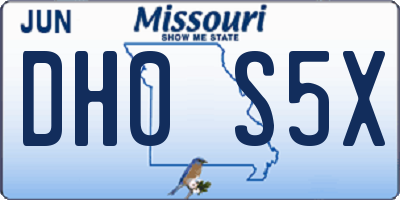 MO license plate DH0S5X