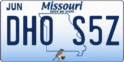 MO license plate DH0S5Z