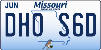 MO license plate DH0S6D