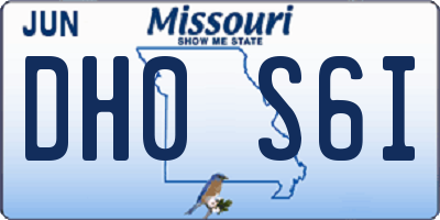 MO license plate DH0S6I