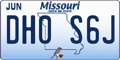 MO license plate DH0S6J