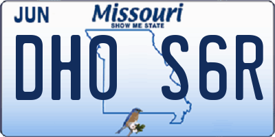 MO license plate DH0S6R