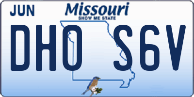 MO license plate DH0S6V