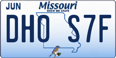 MO license plate DH0S7F