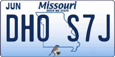MO license plate DH0S7J