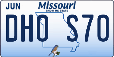 MO license plate DH0S7O