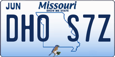 MO license plate DH0S7Z