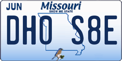 MO license plate DH0S8E