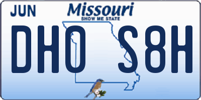 MO license plate DH0S8H