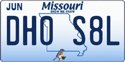MO license plate DH0S8L