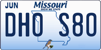 MO license plate DH0S8O