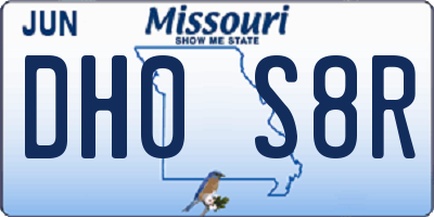 MO license plate DH0S8R