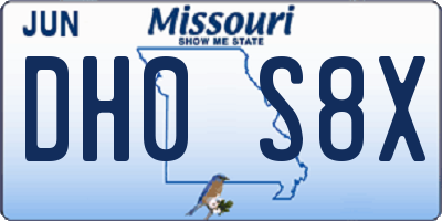 MO license plate DH0S8X