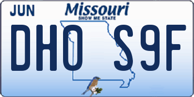 MO license plate DH0S9F