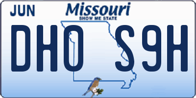MO license plate DH0S9H