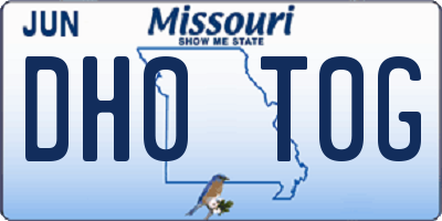 MO license plate DH0T0G