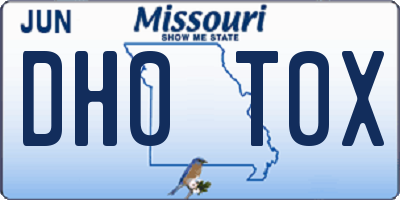 MO license plate DH0T0X