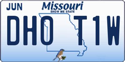 MO license plate DH0T1W