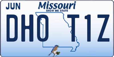 MO license plate DH0T1Z