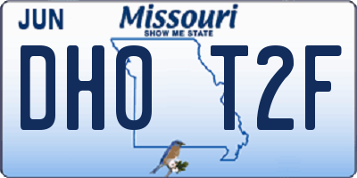 MO license plate DH0T2F