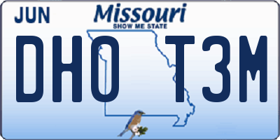 MO license plate DH0T3M